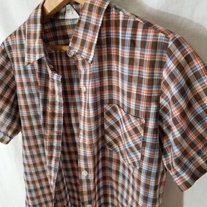 Thin & airy button up boys plaid shirt size 11
